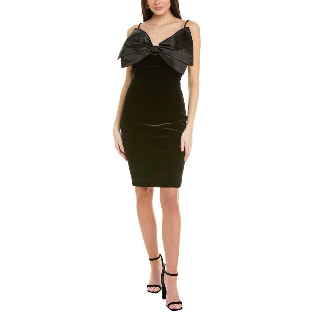 o.p.t Velvet Bow Dress in Black Size 8